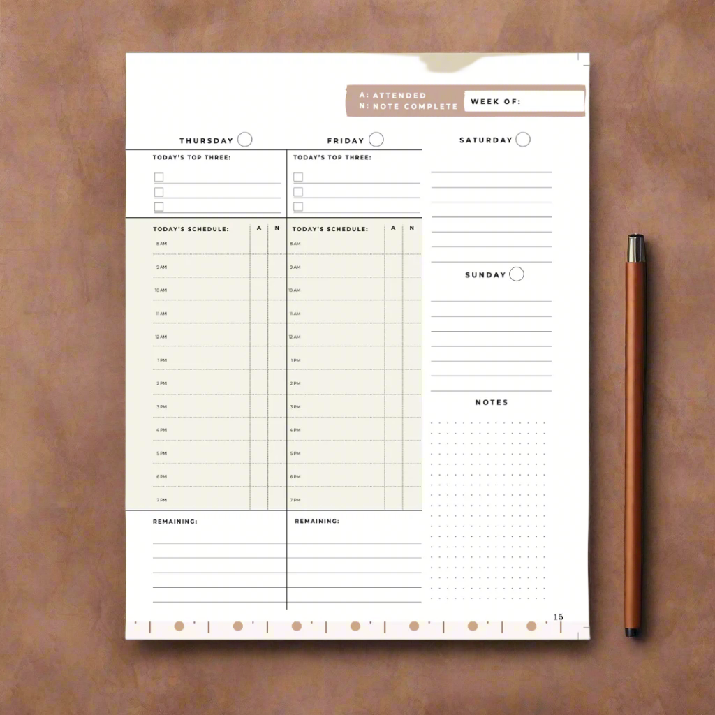 THE THERAPIST AVENUE PLANNER
