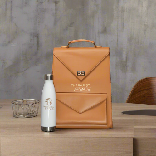 Laptop bag engraved with postive quote, laptop compartment bags, leather brief case laptop bag, work backpack